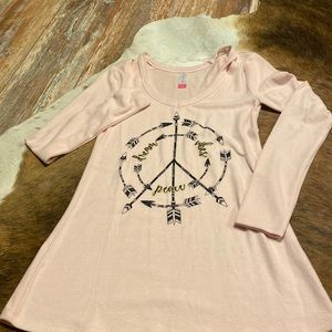 Cold shoulder pink tunic top